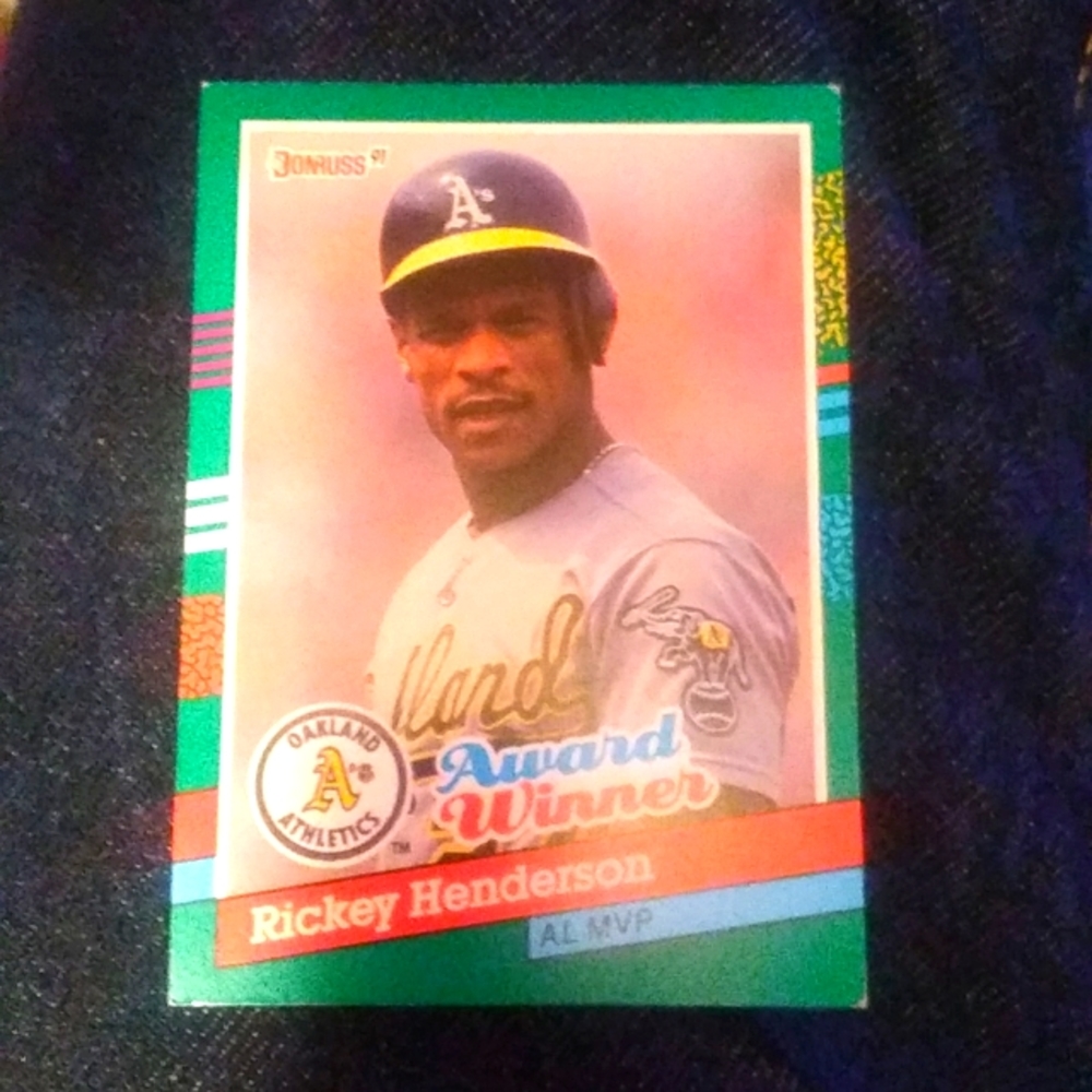 H.O.F 1991 Donruss Rickey Henderson no Dot after inc error card